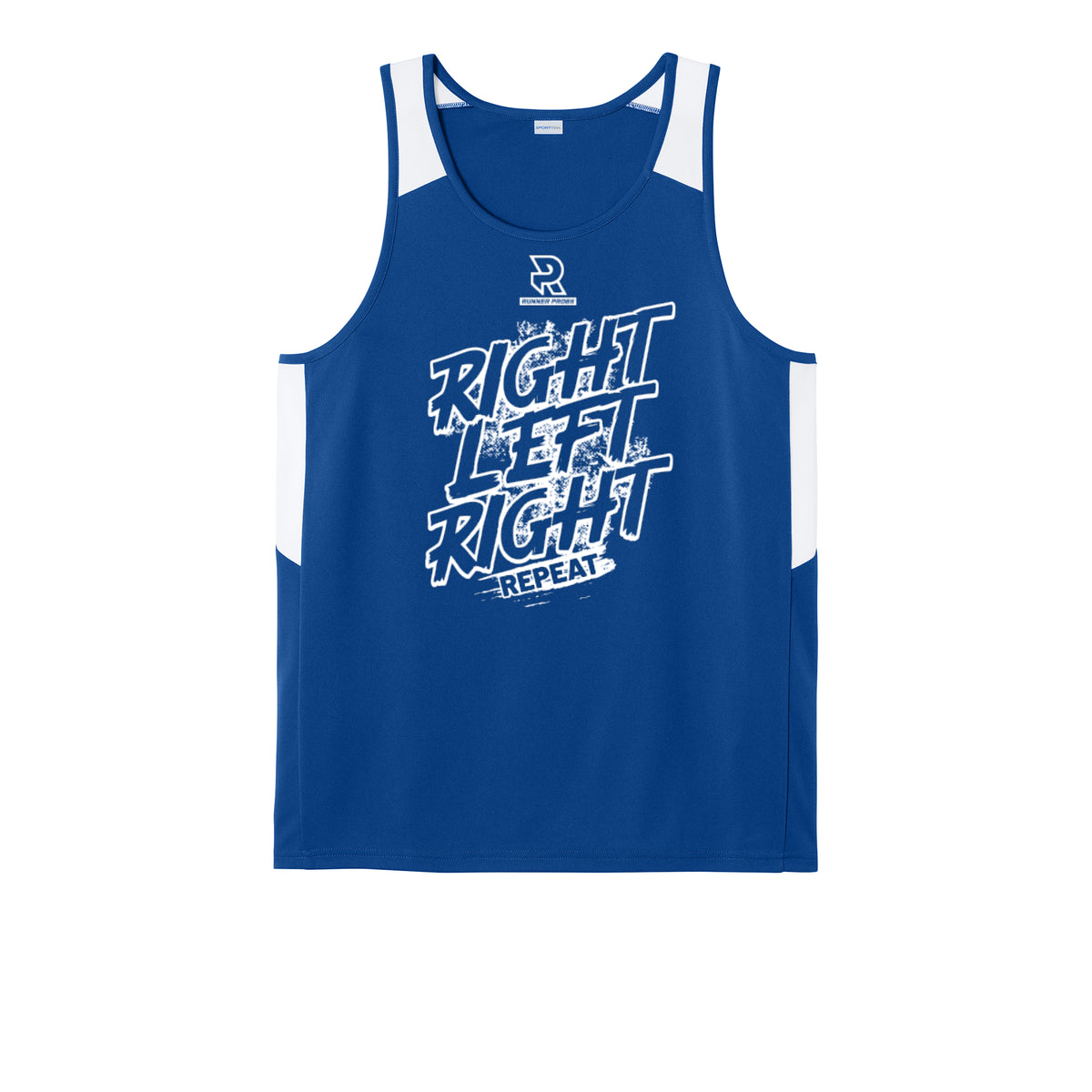 RIGHT LEFT RIGHT (White) - Mens Club Track Tank