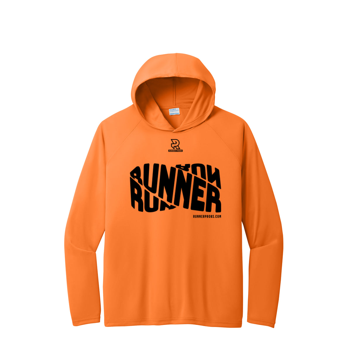 RUNNER DNA (Black) - Long Sleeve Hooded Performance Tee