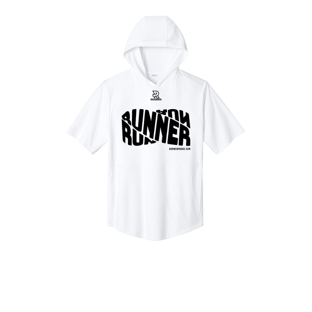 RUNNER DNA (Black) - Short Sleeve Performance Hoodie