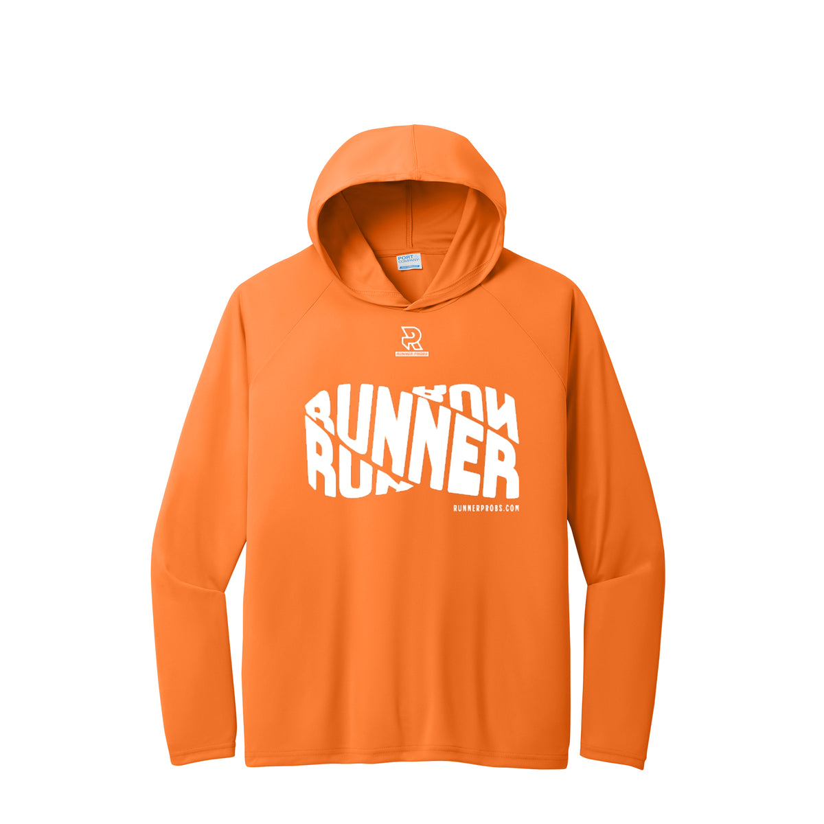 RUNNER DNA (White) - Long Sleeve Hooded Performance Tee