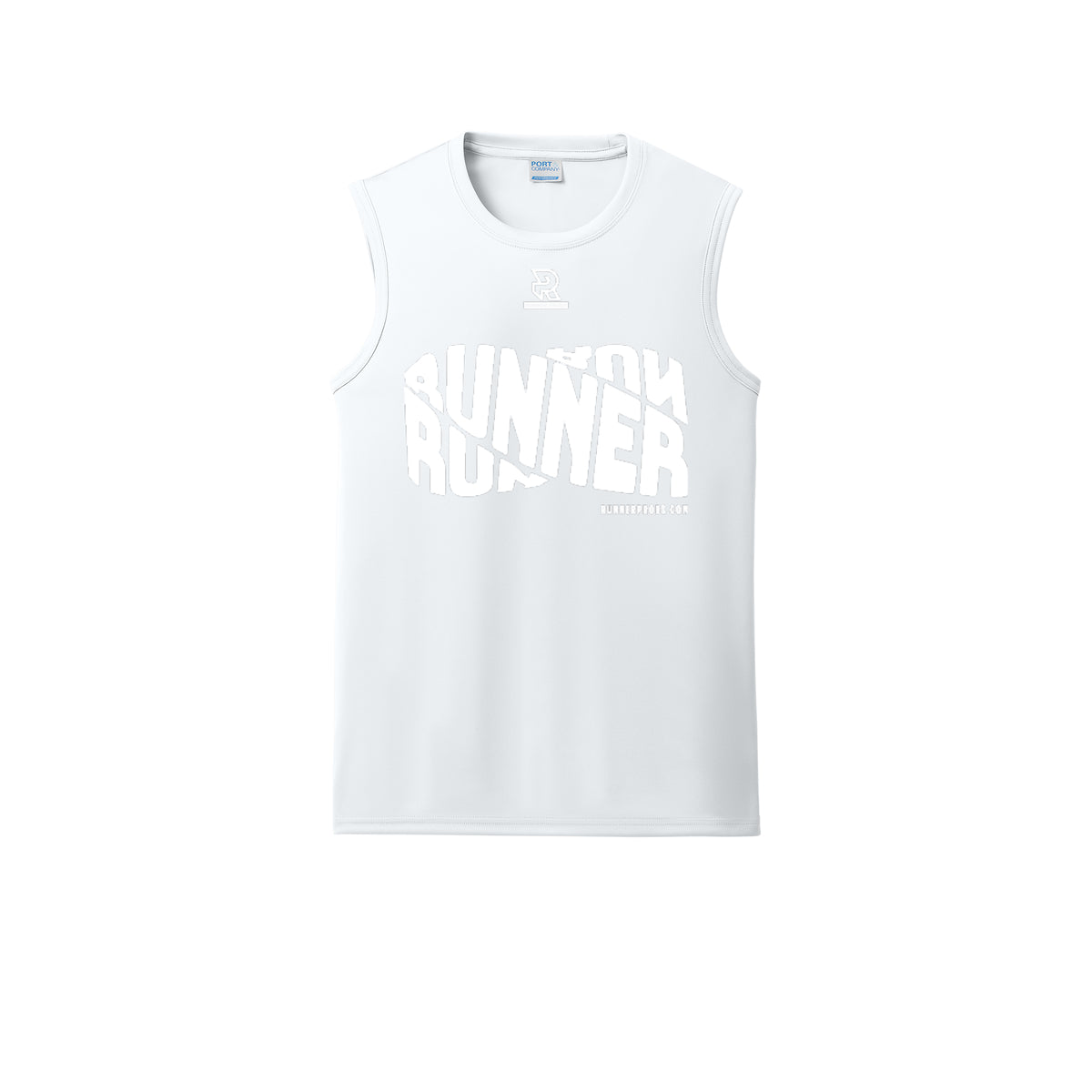 RUNNER DNA (White) - Sleeveless Performance Tee