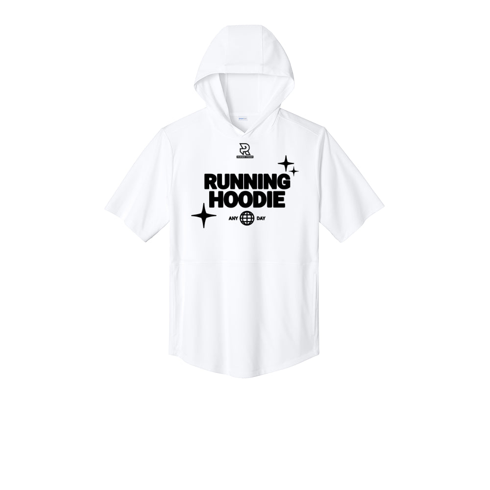 RUNNING HOODIE (Black) - Short Sleeve Performance Hoodie