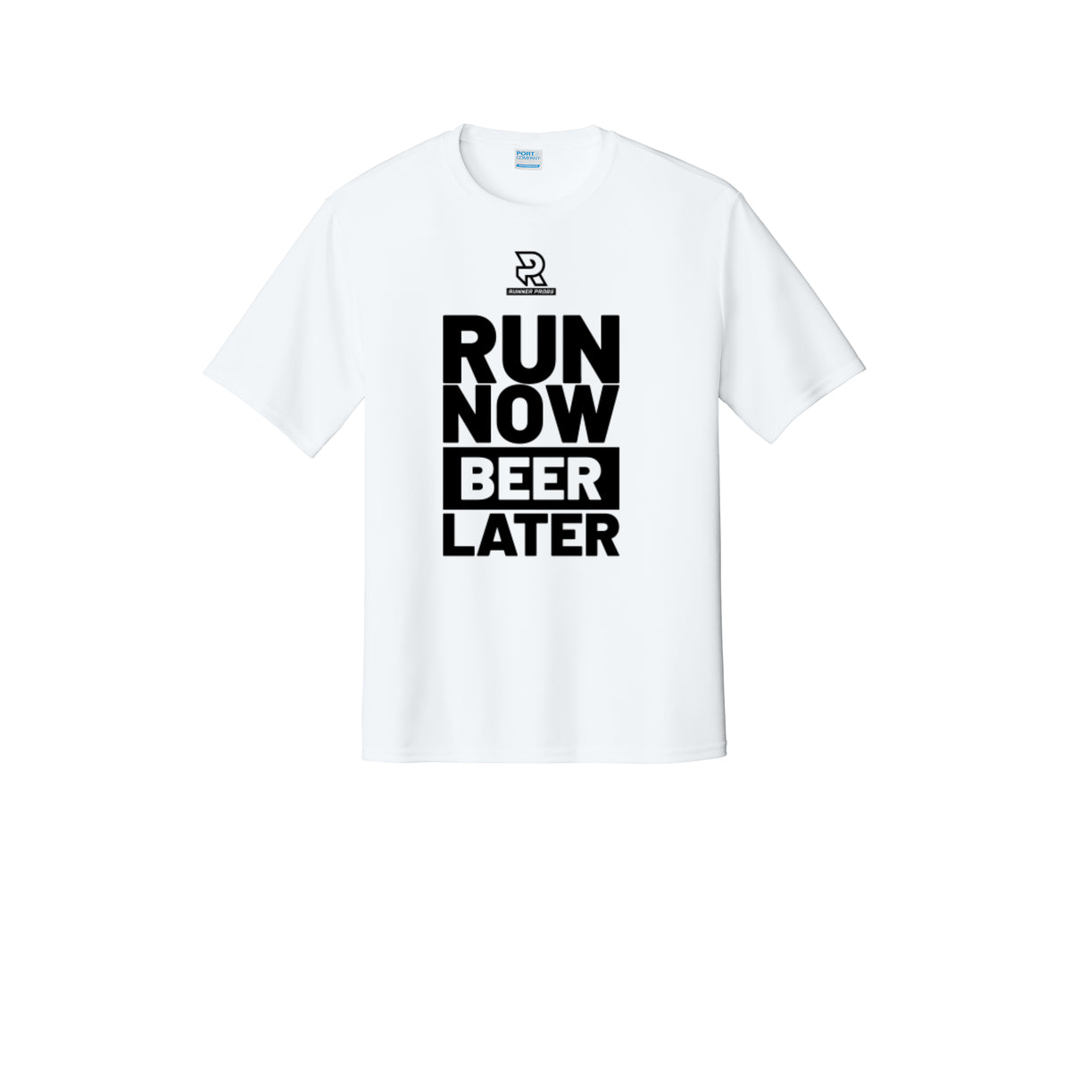 RUN NOW BEER LATER (Black) - Short Sleeve Performance Tee