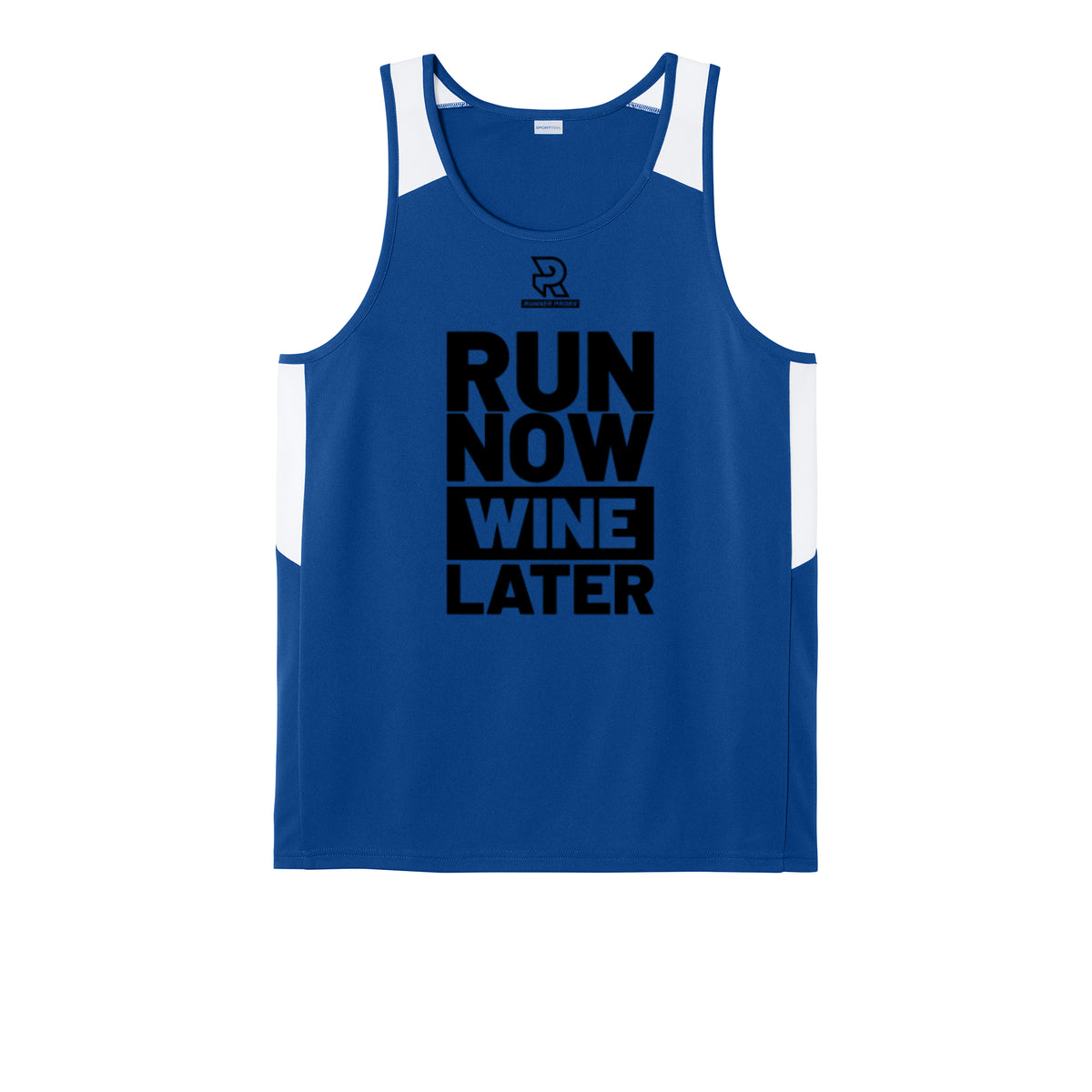 RUN NOW WINE LATER (Black) - Mens Club Track Tank