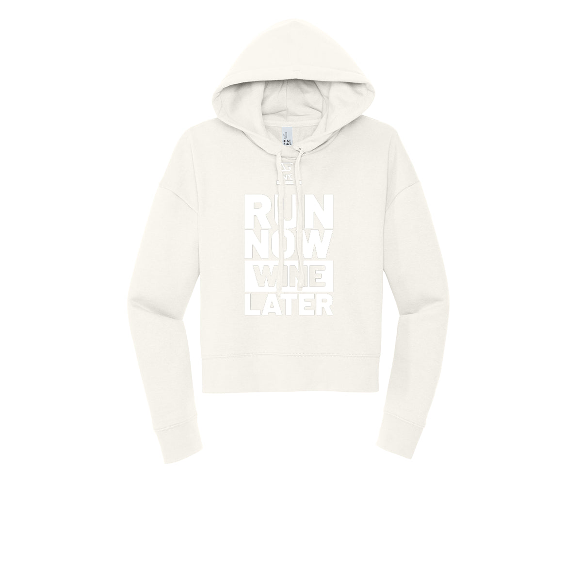 RUN NOW WINE LATER (White) - Womens Fleece Hoodie