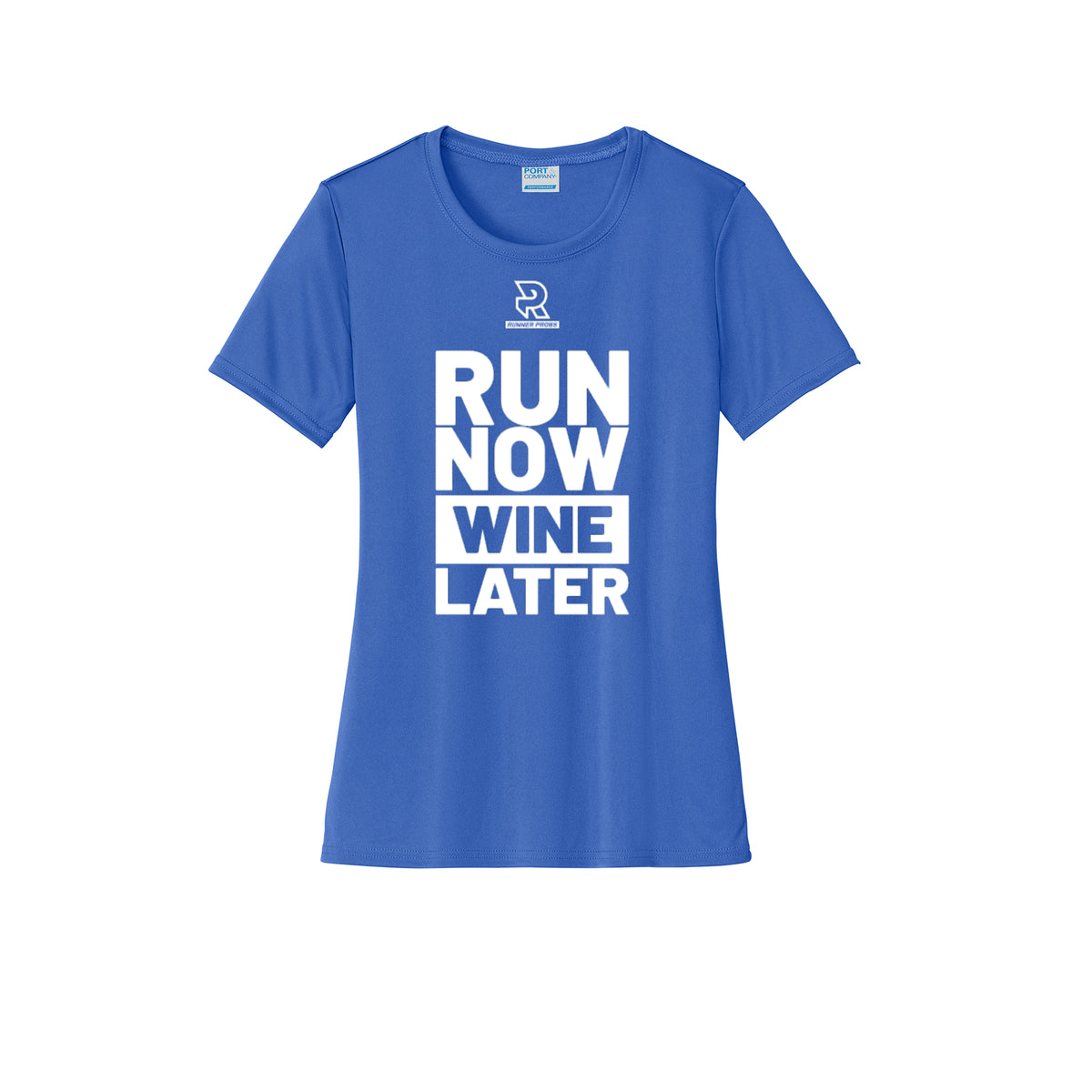 RUN NOW WINE LATER (White) - Womens Short Sleeve Performance Tee