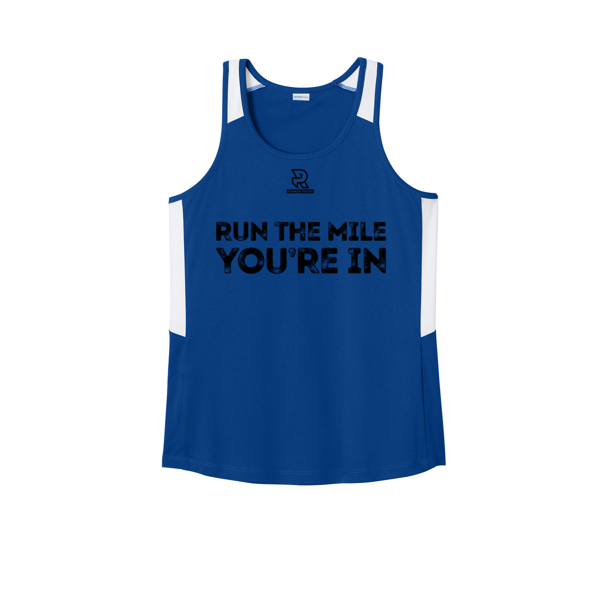 RUN THE MILE YOU'RE IN (Black) - Womens Club Track Tank