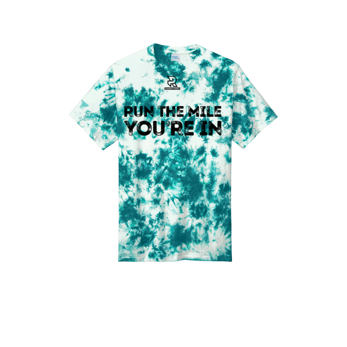 RUN THE MILE YOU'RE IN (Black) - Short Sleeve Tie Dye Cotton Tee