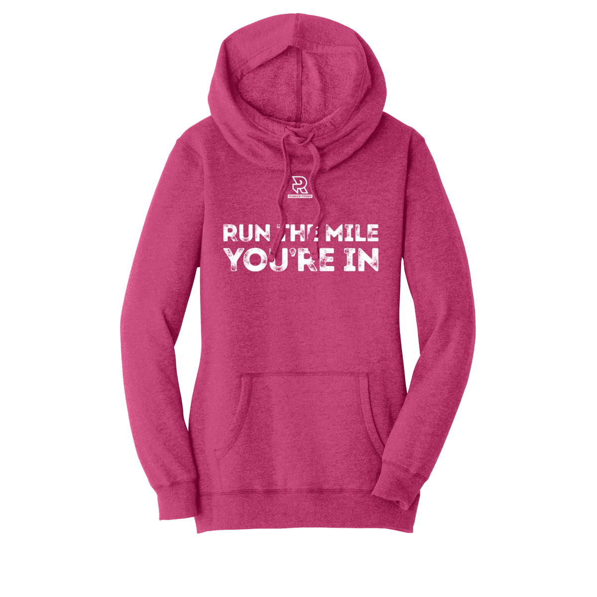 RUN THE MILE YOU'RE IN (White) - Womens Lightweight Fleece Hoodie