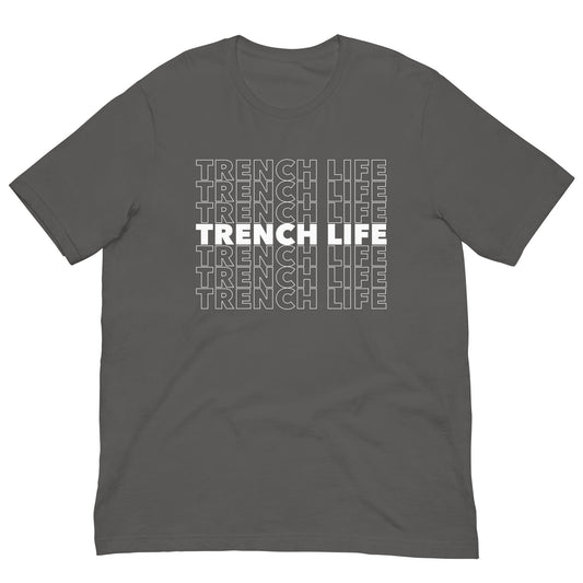 TRENCH LIFE (White) - Heavyweight T-Shirt