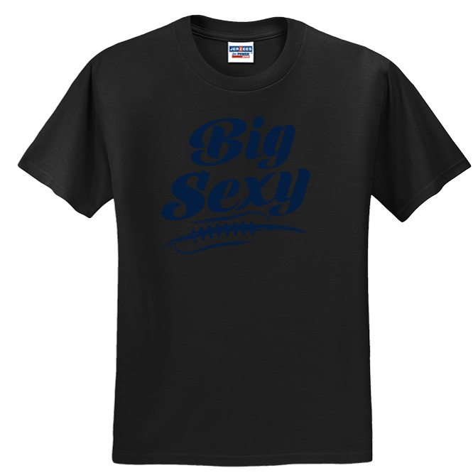 BIG SEXY (Navy) (A) - Heavyweight T-Shirt