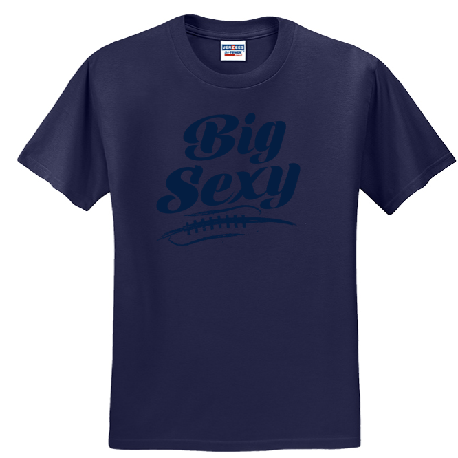 BIG SEXY (Navy) (A) - Heavyweight T-Shirt
