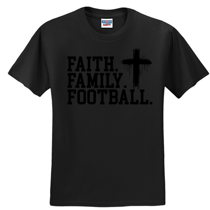 FAITH FAMILY FOOTBALL (A) (Black) - T-Shirt