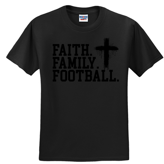 FAITH FAMILY FOOTBALL (A) (Black) - T-Shirt