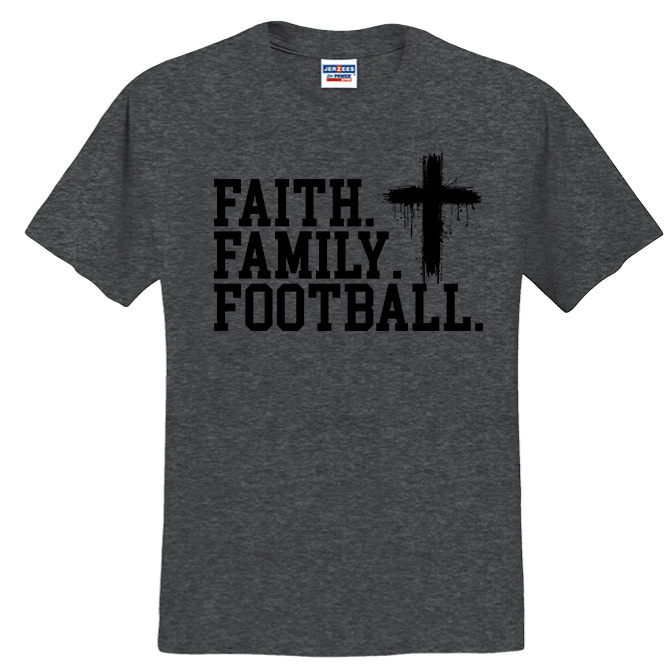 FAITH FAMILY FOOTBALL (A) (Black) - T-Shirt
