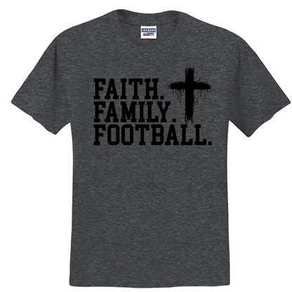 FAITH FAMILY FOOTBALL (A) (Black) - T-Shirt