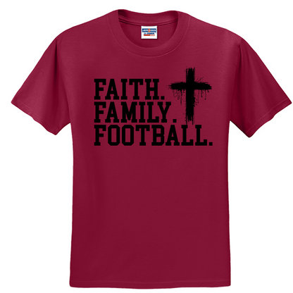 FAITH FAMILY FOOTBALL (A) (Black) - T-Shirt