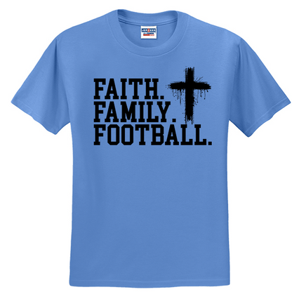 FAITH FAMILY FOOTBALL (A) (Black) - T-Shirt