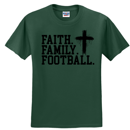 FAITH FAMILY FOOTBALL (A) (Black) - T-Shirt