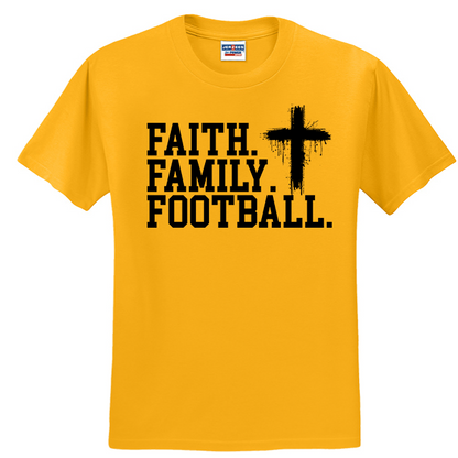FAITH FAMILY FOOTBALL (A) (Black) - T-Shirt