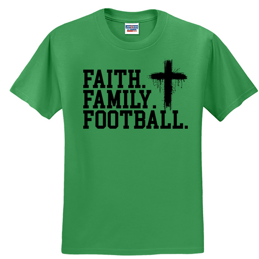 FAITH FAMILY FOOTBALL (A) (Black) - T-Shirt