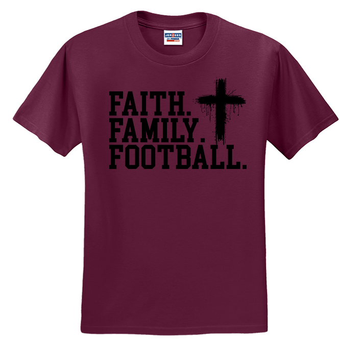 FAITH FAMILY FOOTBALL (A) (Black) - T-Shirt