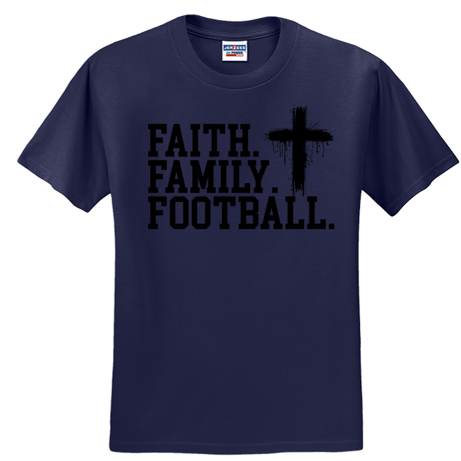 FAITH FAMILY FOOTBALL (A) (Black) - T-Shirt
