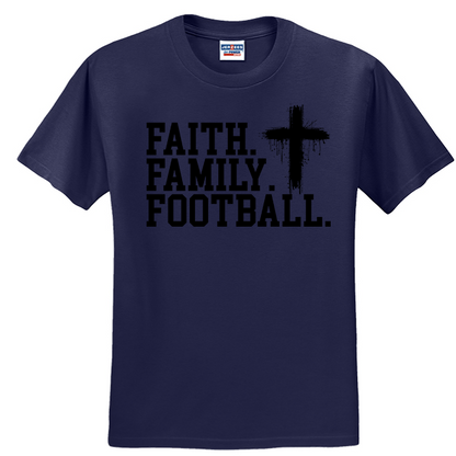 FAITH FAMILY FOOTBALL (A) (Black) - T-Shirt