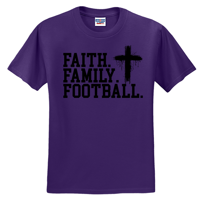 FAITH FAMILY FOOTBALL (A) (Black) - T-Shirt