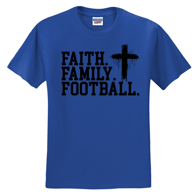 FAITH FAMILY FOOTBALL (A) (Black) - T-Shirt