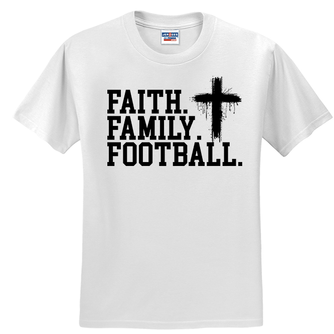 FAITH FAMILY FOOTBALL (A) (Black) - T-Shirt
