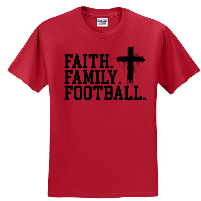 FAITH FAMILY FOOTBALL (A) (Black) - T-Shirt