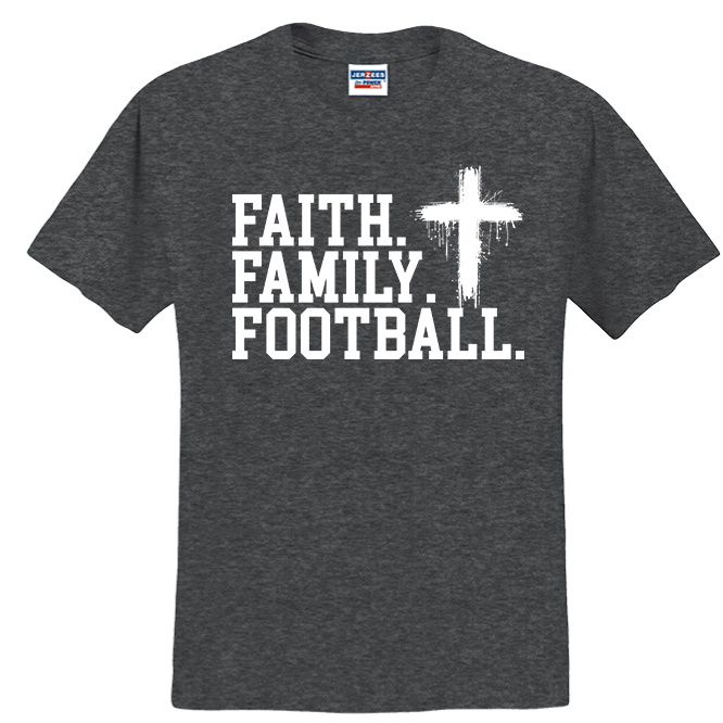 FAITH FAMILY FOOTBALL (A) (White) - T-Shirt