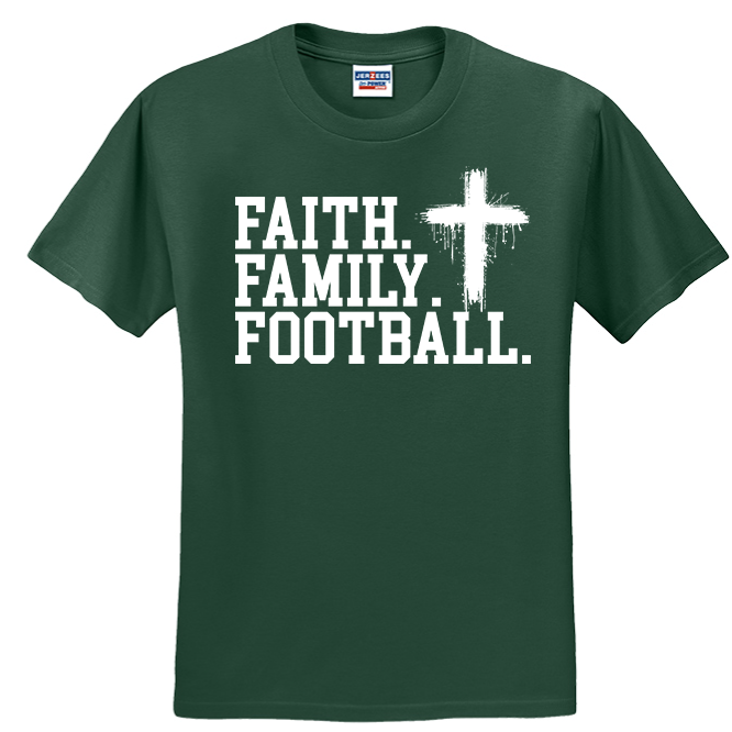 FAITH FAMILY FOOTBALL (A) (White) - T-Shirt