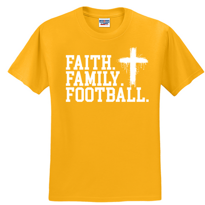 FAITH FAMILY FOOTBALL (A) (White) - T-Shirt