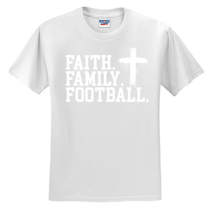 FAITH FAMILY FOOTBALL (A) (White) - T-Shirt