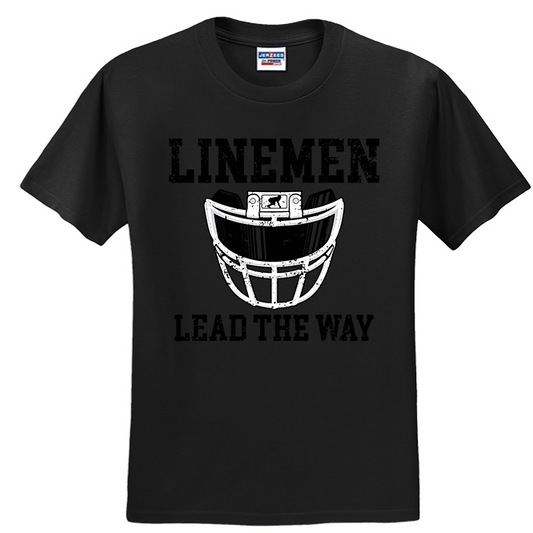 LINEMEN LEAD THE WAY (A) (Black) - T-Shirt