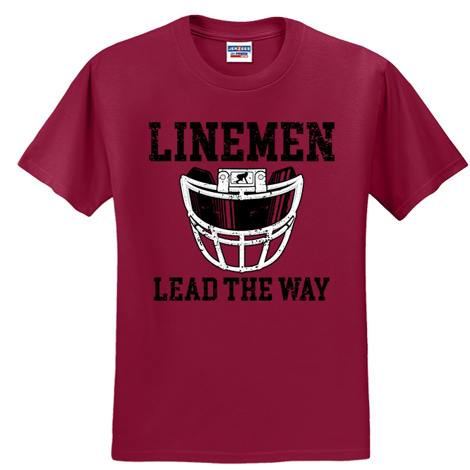 LINEMEN LEAD THE WAY (A) (Black) - T-Shirt