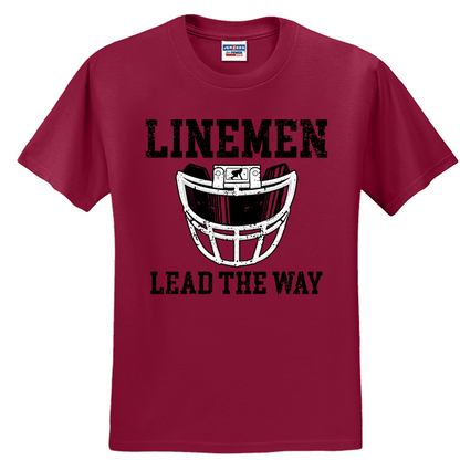 LINEMEN LEAD THE WAY (A) (Black) - T-Shirt