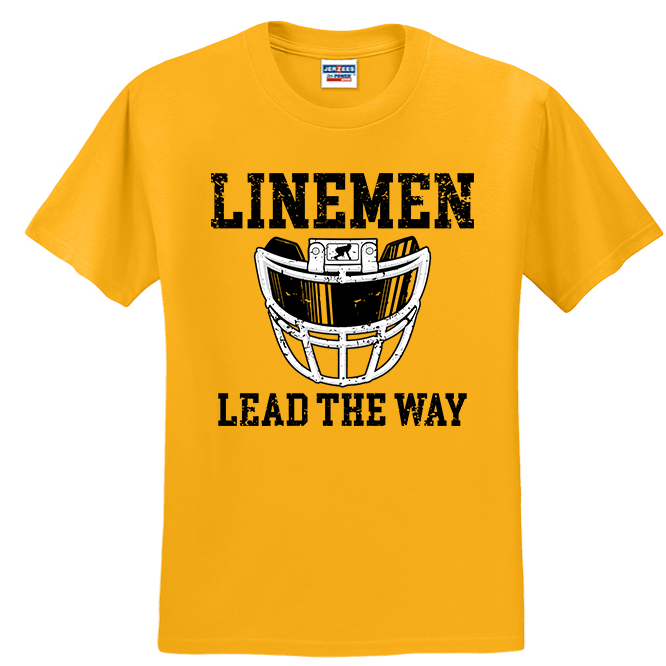 LINEMEN LEAD THE WAY (A) (Black) - T-Shirt