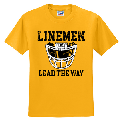 LINEMEN LEAD THE WAY (A) (Black) - T-Shirt