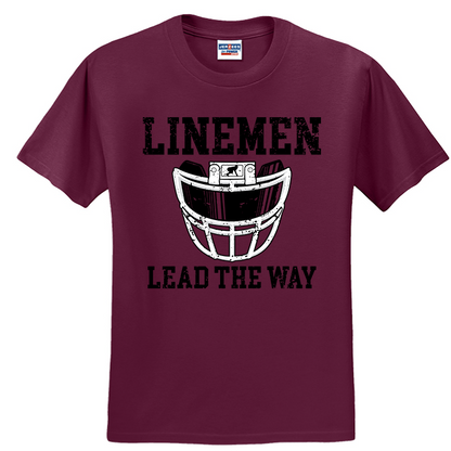 LINEMEN LEAD THE WAY (A) (Black) - T-Shirt