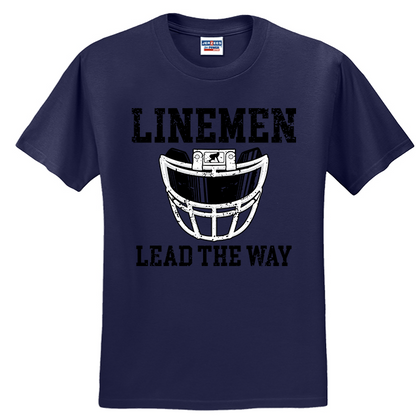 LINEMEN LEAD THE WAY (A) (Black) - T-Shirt