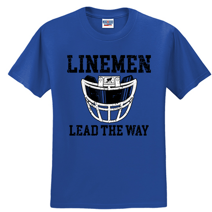 LINEMEN LEAD THE WAY (A) (Black) - T-Shirt