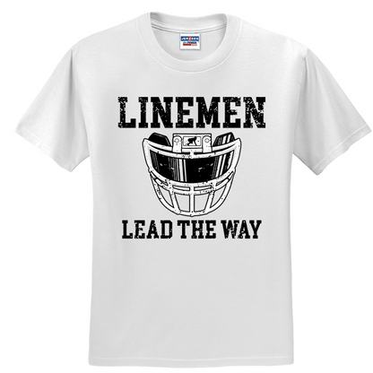 LINEMEN LEAD THE WAY (A) (Black) - T-Shirt