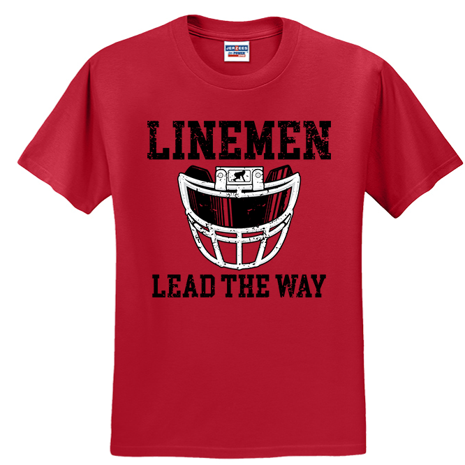 LINEMEN LEAD THE WAY (A) (Black) - T-Shirt