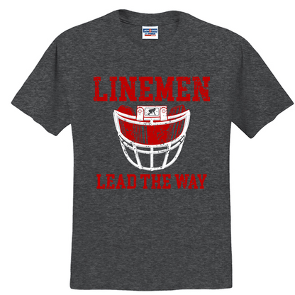 LINEMEN LEAD THE WAY (A) (Red) - T-Shirt