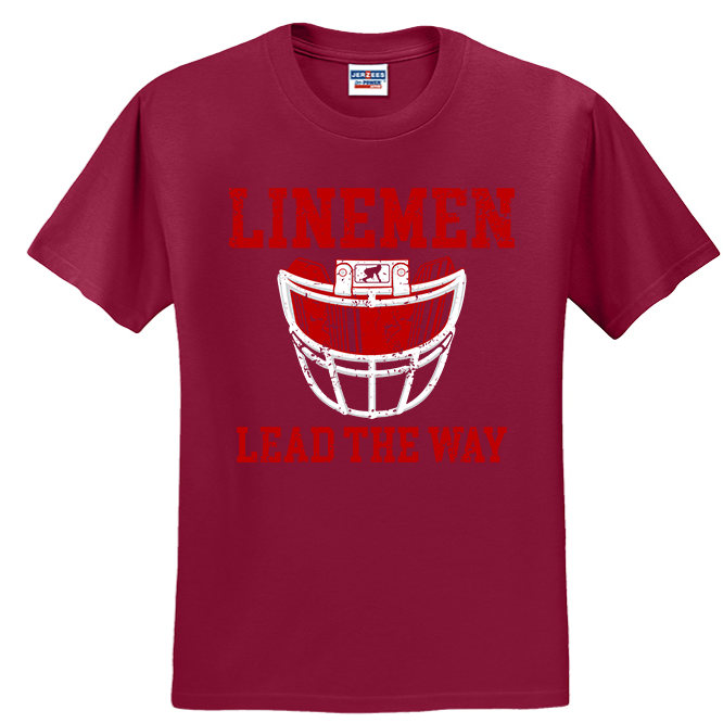 LINEMEN LEAD THE WAY (A) (Red) - T-Shirt