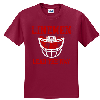 LINEMEN LEAD THE WAY (A) (Red) - T-Shirt