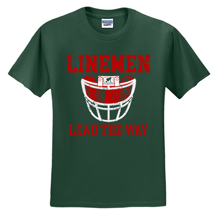 LINEMEN LEAD THE WAY (A) (Red) - T-Shirt